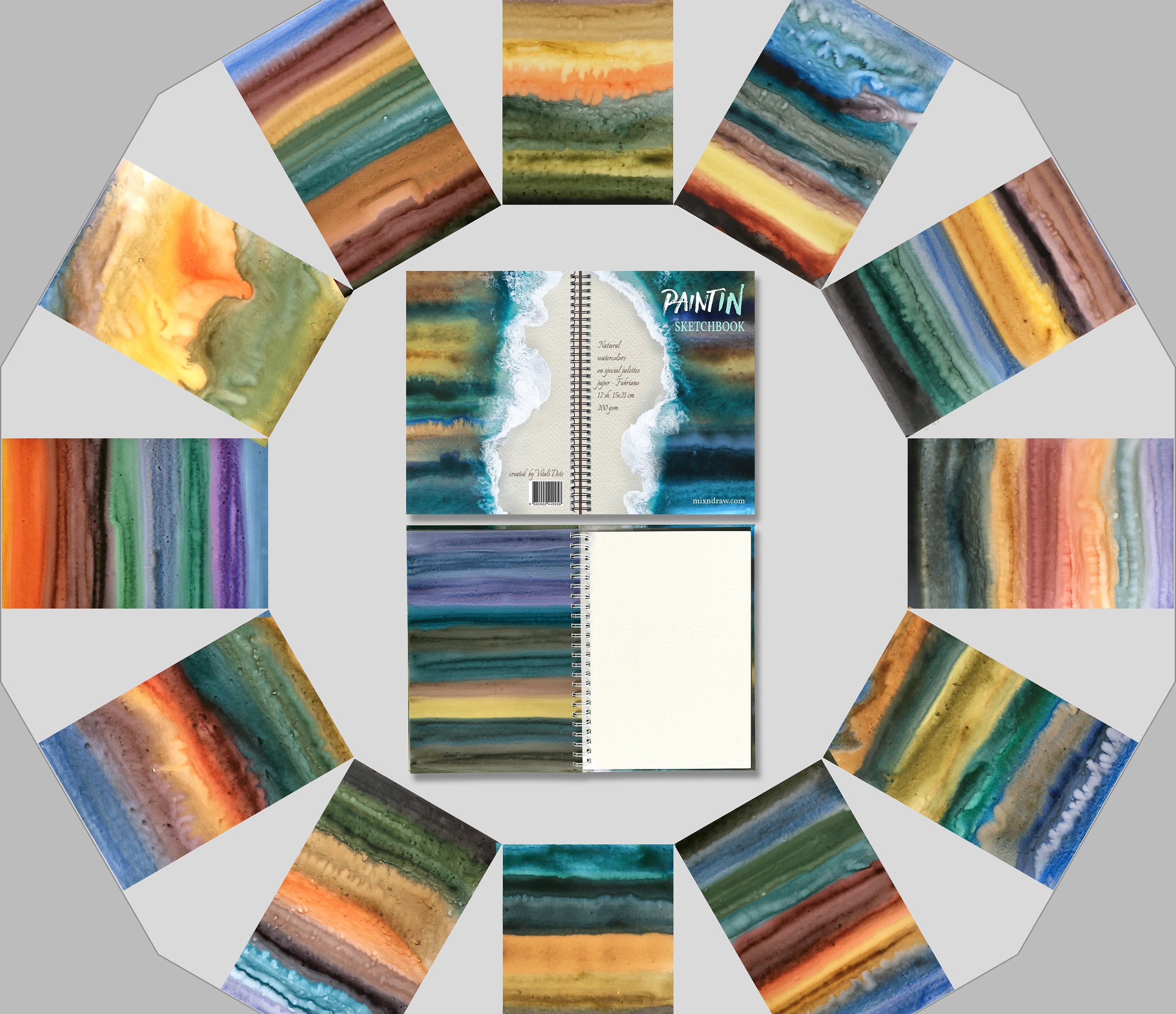 4 products (Italy, France books, Venice & PaintIN sketchbooks)